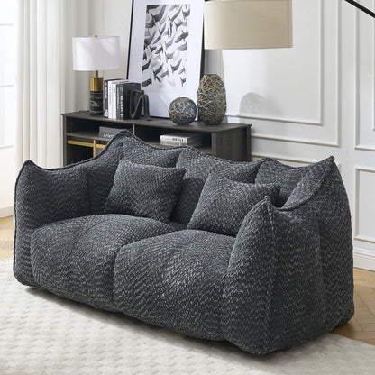 Soft beanbag chair with high resilience foam core for two people. The comfortable square recliner sofa is ideal for family members and friends engaged in games, reading, watching TV