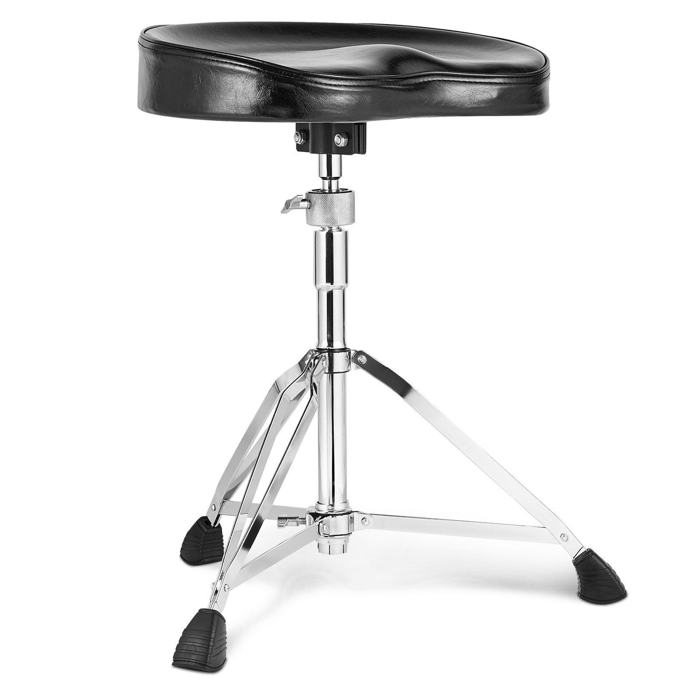 VEVOR Drum Throne, 21.3-26.4 in / 540-670 mm Height Adjustable, Padded Drum Stool Seat with Anti-Slip Feet 5A Drumsticks 500 lbs / 227 kg Maximum Weight Capacity, 360° Swivel Drum Chair for Drummers