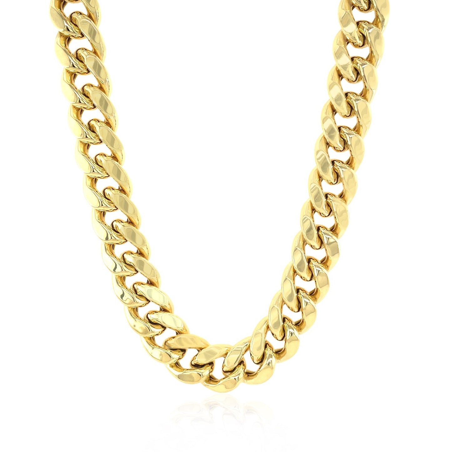 Yellow Gold Semi Solid Miami Cuban Chain