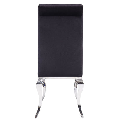 Black and Chrome Tight Back Side Chairs (Set of 2)