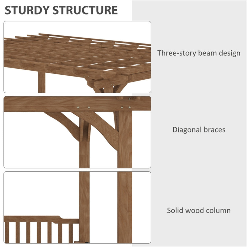 Wooden Gazebo Pavilion With Seats