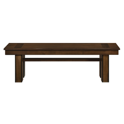 Transitional Walnut Finish Wooden Bench 1pc Casual Contemporary Dining Furniture