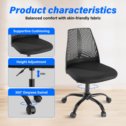 Ergonomic Office and Home Chair with Supportive Cushioning, Black