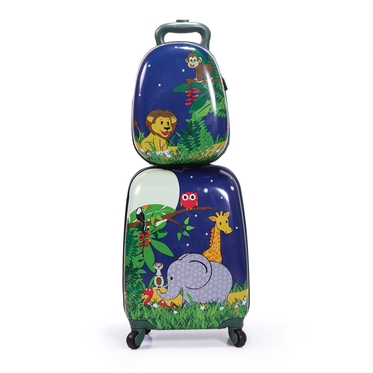 2 Pieces Children Backpack + Spinner Case with 4 Universal Wheels Luggage Set in 3 Designs