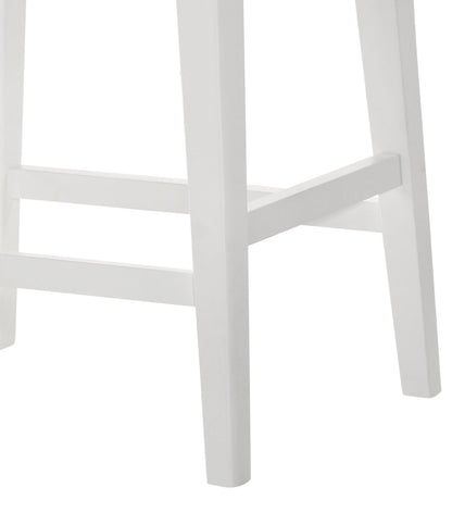 Sasha 17" White Counter Height Stool with Upholstered Seat