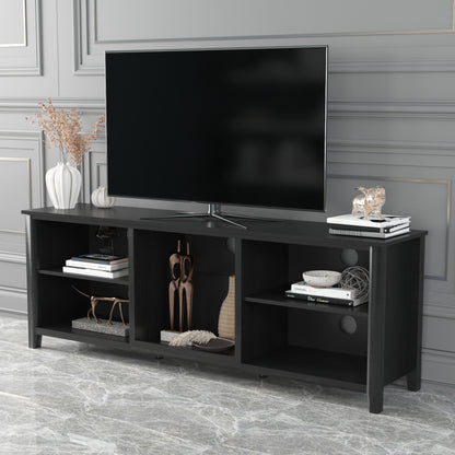 TV Stand Storage Media Console Entertainment Center,Tradition Black