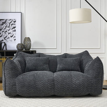 Soft beanbag chair with high resilience foam core for two people. The comfortable square recliner sofa is ideal for family members and friends engaged in games, reading, watching TV