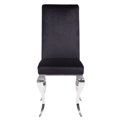 Black and Chrome Tight Back Side Chairs (Set of 2)