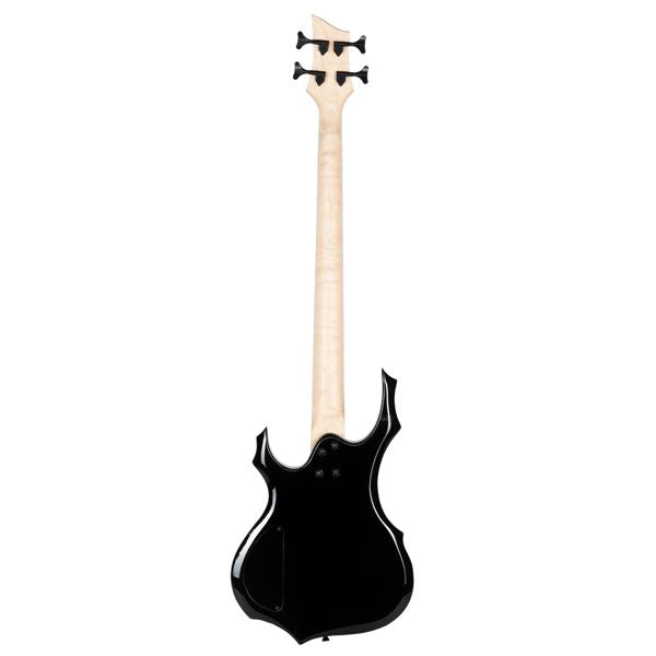 [Do Not Sell on Amazon]Full Size Glarry 4 String Burning Fire enclosed H-H Pickup Electric Bass Guitar with 20W Amplifier Bag Strap Connector Wrench Tool Black