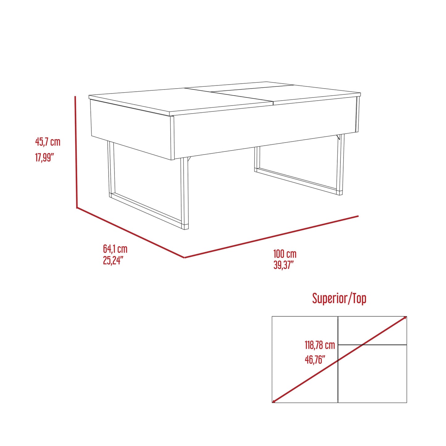 Westover Rectangle Lift Top Coffee Table Carbon Espresso and Onyx