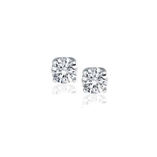 White Gold 14k Diamond Four Prong Stud Earrings (1/2 cttw)