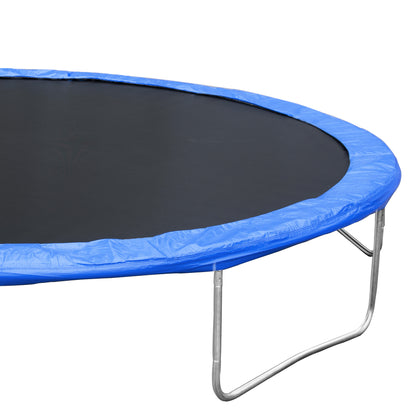 14FT Trampoline for Adults & Kids with Basketball Hoop, Outdoor Trampolines w/Ladder and Safety Enclosure Net for Kids and Adults