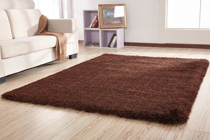 Chubby Shaggy Hand Tufted Area Rug in Brown