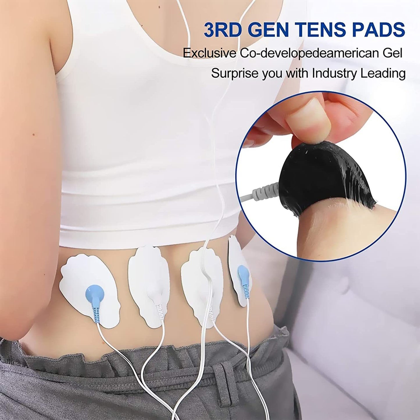 TENS/EMS Unit Replacement Pads NURSAL 20 Pack 3.5mm Snap Electrode Pads for Electrotherapy (Not Fit NURSAL Blue Tens) Reuse More Than 30 Times, Compatible with MEDVICE,Belifu TENS Machine