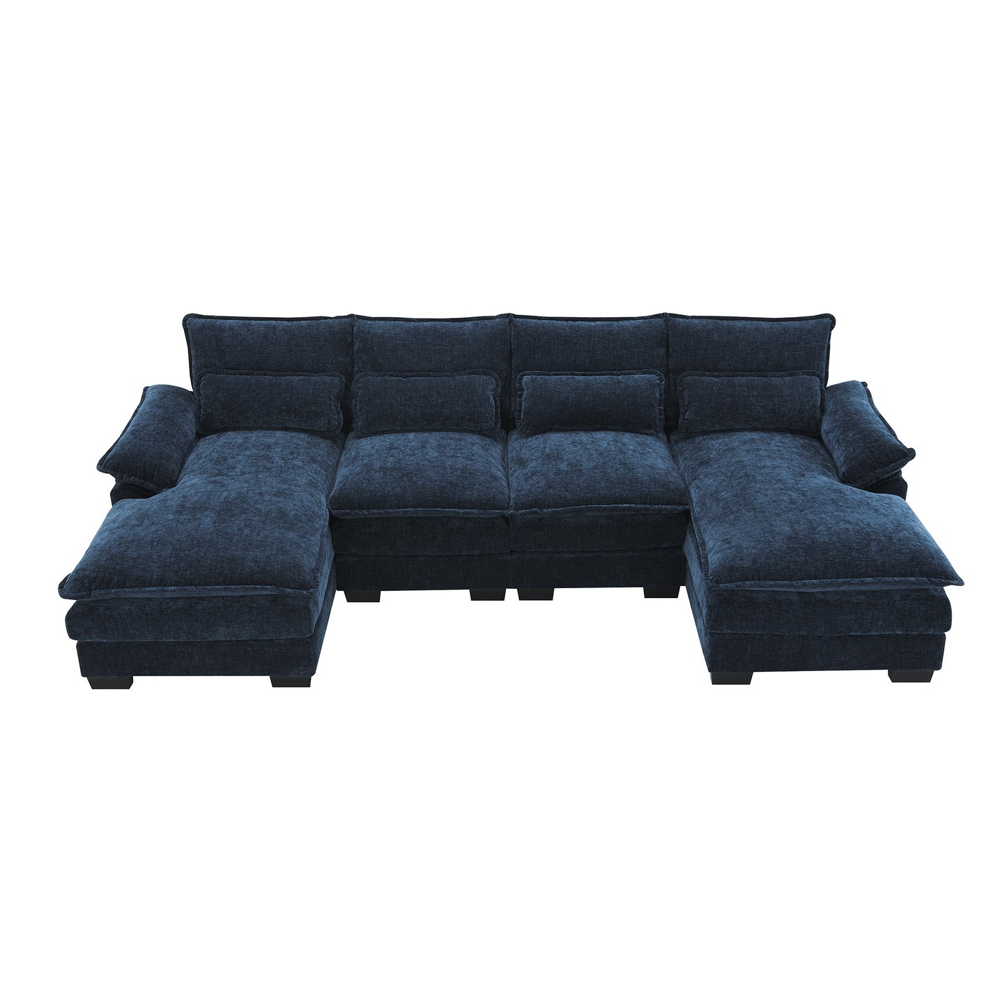 [VIDEO provided][New]110*55" Modern U-shaped Sectional Sofa with Waist Pillows,6-seat Upholstered Symmetrical Sofa Furniture,Sleeper Sofa Couch with Chaise Lounge for Living Room,Apartment,5 Color