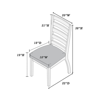 Walnut Finish Traditional Style Side Chairs Set of 2pc Wooden Frame Ladder Back Design Dining Room Furniture