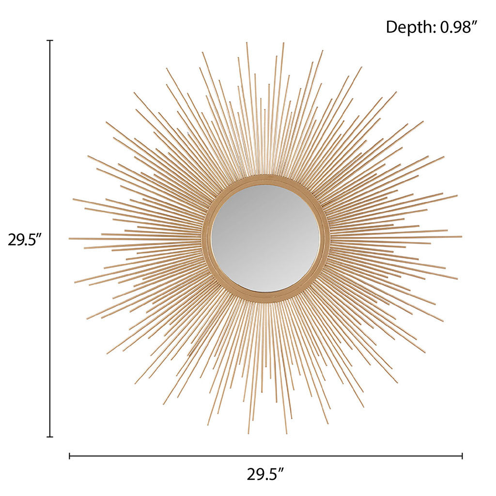 Sunburst Wall Decor Mirror 14.5"D