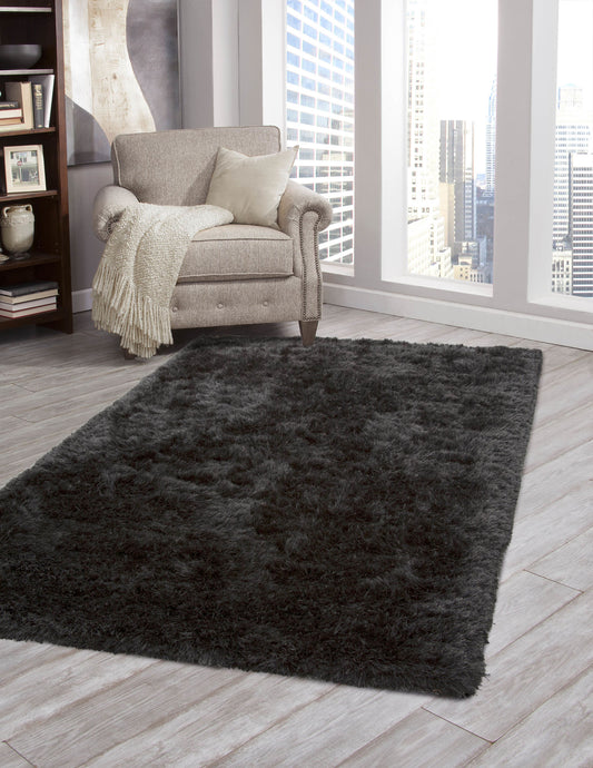 Shag Charcoal Area Rug 8x10