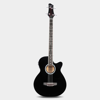 [Do Not Sell on Amazon] Glarry GMB101 4 string Electric Acoustic Bass Guitar w/ 4-Band Equalizer EQ-7545R Black