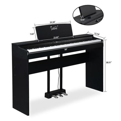 [Do Not Sell on Amazon]Glarry GDP-105 88 Keys Standard Full Weighted Keyboards Digital Piano with Furniture Stand, Power Adapter, Triple Pedals, Headphone, for All Experience Levels Black