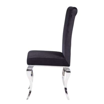 Black and Chrome Tight Back Side Chairs (Set of 2)