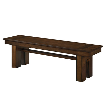 Transitional Walnut Finish Wooden Bench 1pc Casual Contemporary Dining Furniture