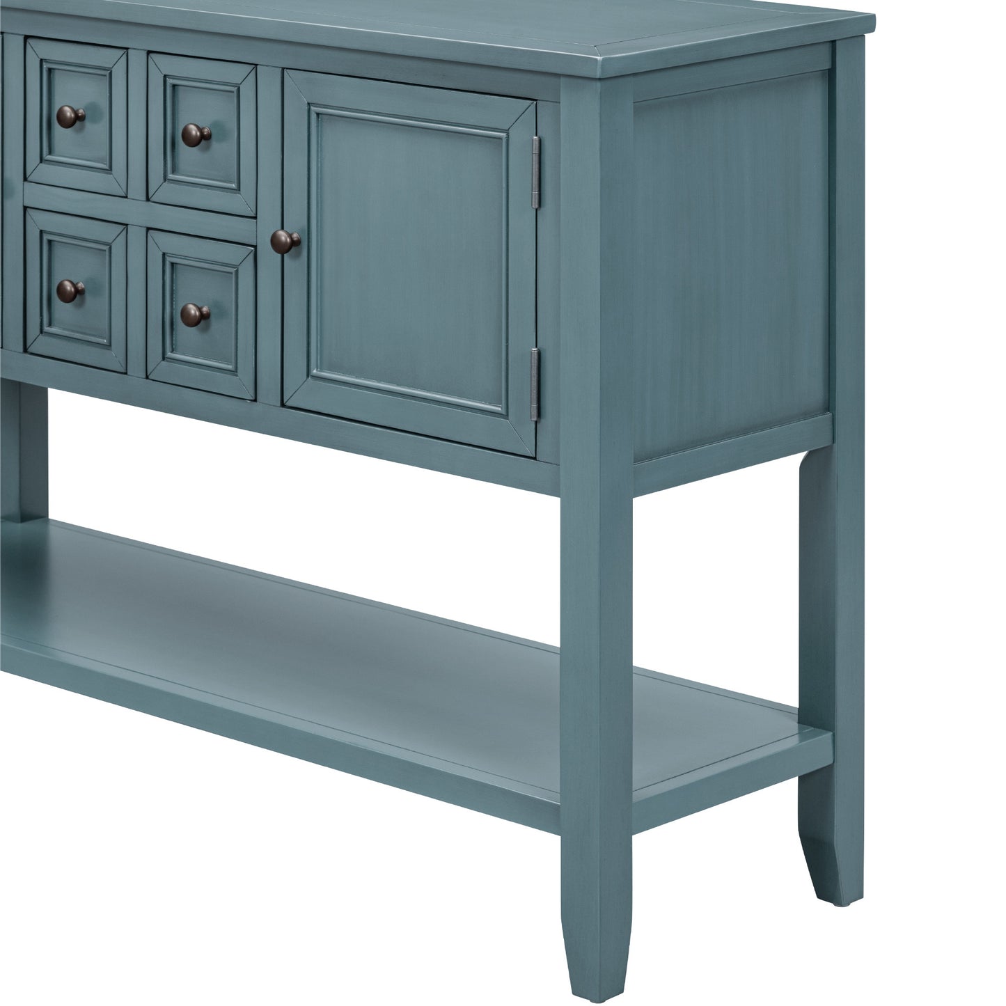 TREXM Cambridge Series Ample Storage Vintage Console Table with Four Small Drawers and Bottom Shelf for Living Rooms, Entrances and Kitchens (Dark Blue,OLD SKU: WF190263AAM)