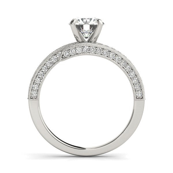 White Gold 14k Round Diamond Bypass Style Engagement Ring (1 1/2 cttw)