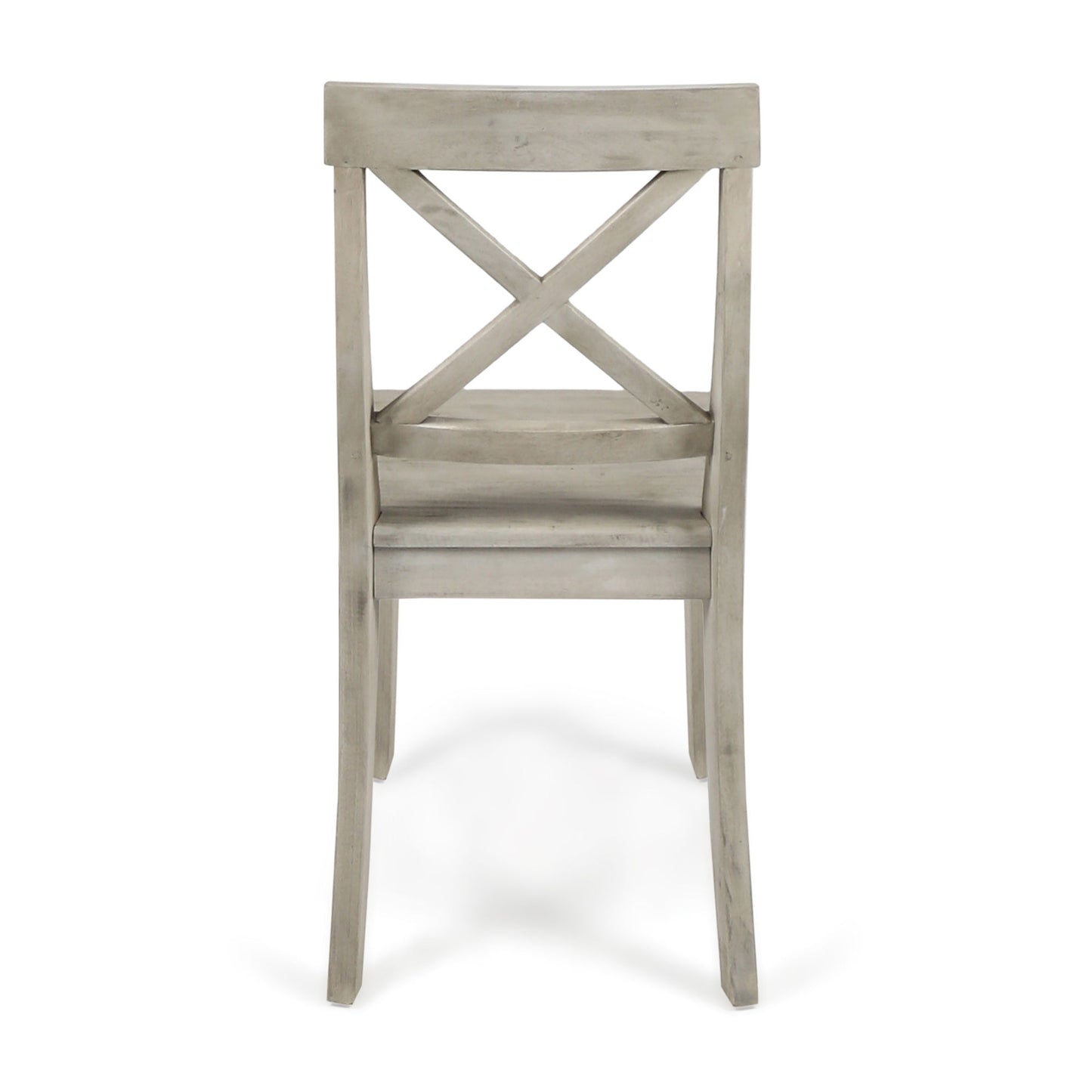 Acacia Wood Dining Chairs, Light Grey Wash, 21D x 17.75W x 35.5H Inch (Set of 2)