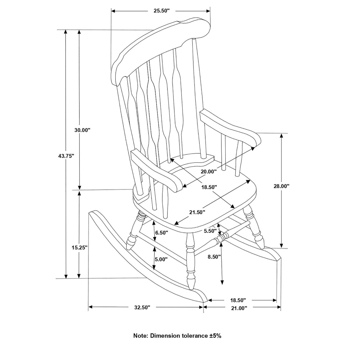 White Slat Back Rocking Chair