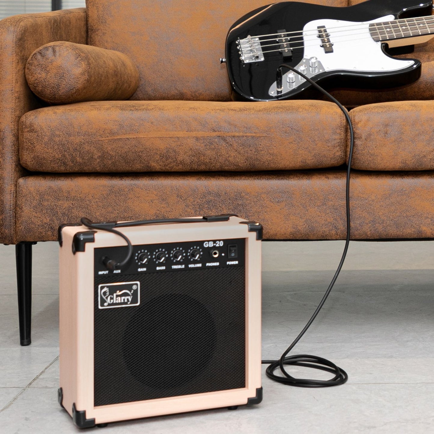 [Do Not Sell on Amazon]Glarry 20W GB-20 Electric Bass Guitar Amplifier Natural Color