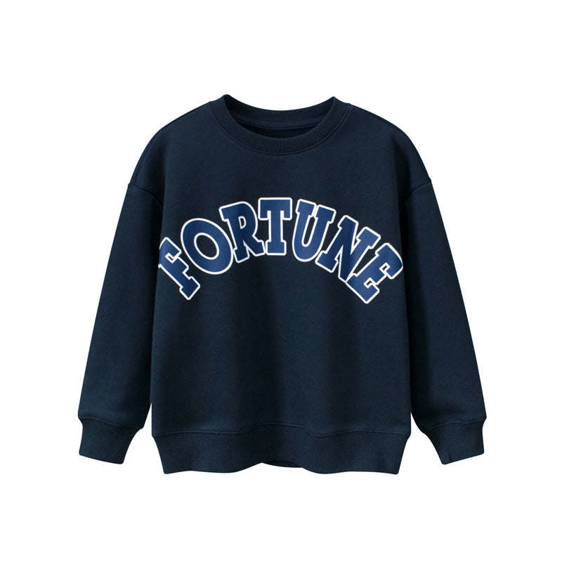 Children Letter Print Pattern Unisex Long Sleeve Hoodies In Autumn