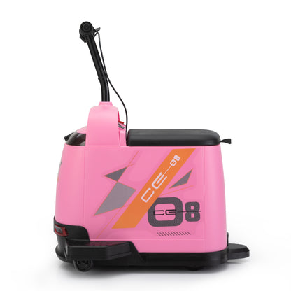 12V Kids Ride On Box, Electric Box Car with High-Low Speeds, Variable Speed Throttle, MP3, USB, Storage, Battery Powered Toy Gift for 8-12 Years Old, Pink + Black