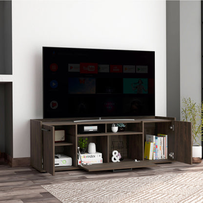 Brock Rectangle 2-Door TV Stand Dark Walnut