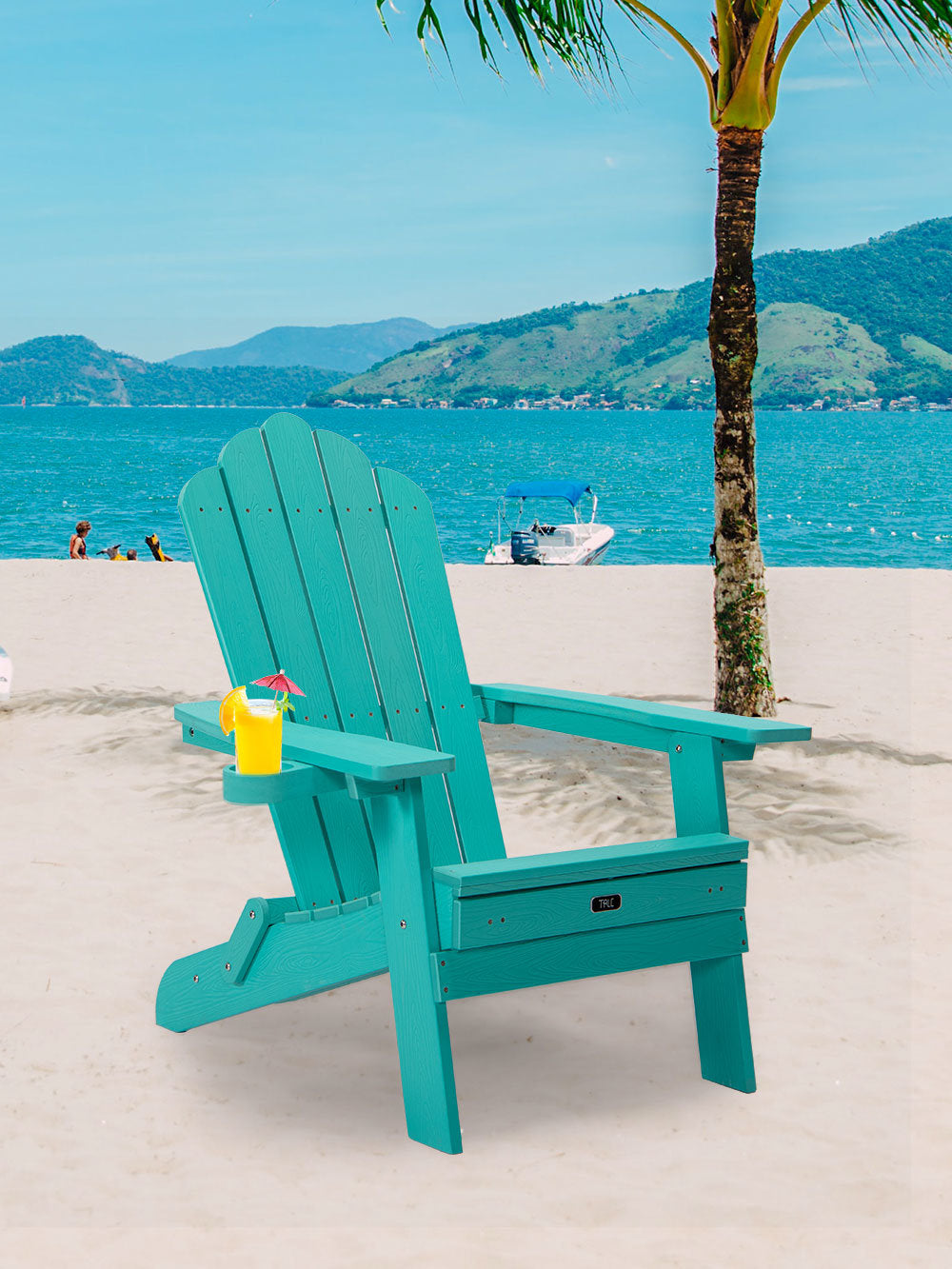 TALE Folding Adirondack Chair with Pullout Ottoman and Cup Holder