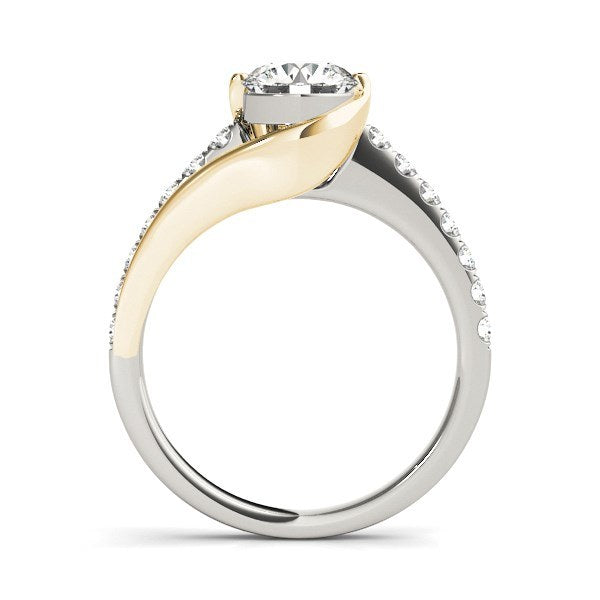 Two Tone 14k Gold Split Shank Style Diamond Engagement Ring (1 1/4 cttw)