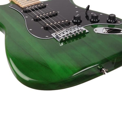 ST Stylish Electric Guitar with Black Pickguard Green