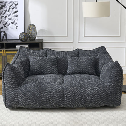 Soft beanbag chair with high resilience foam core for two people. The comfortable square recliner sofa is ideal for family members and friends engaged in games, reading, watching TV