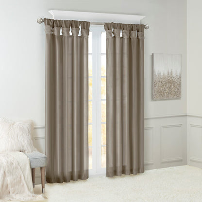 Twist Tab Lined Window Curtain Panel