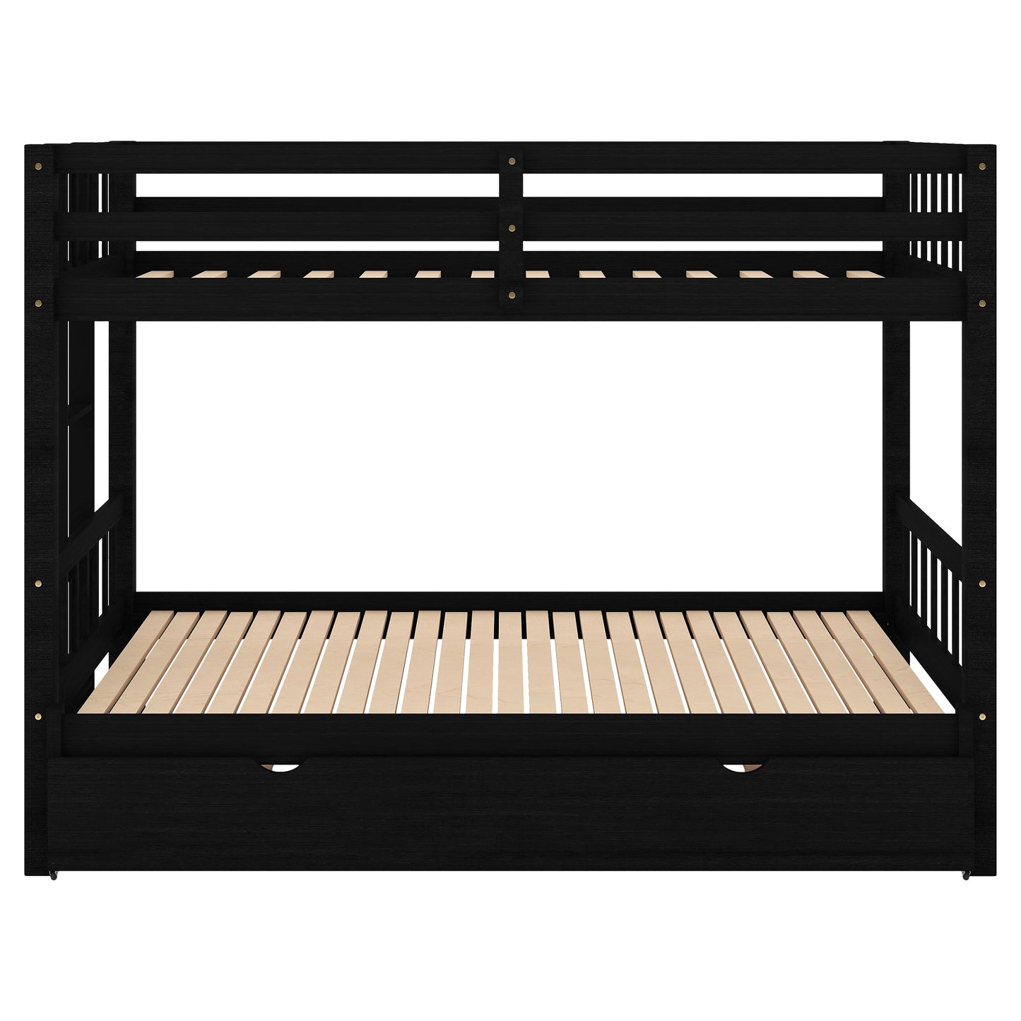 Twin over Pull-out Bunk Bed with Trundle, Espresso