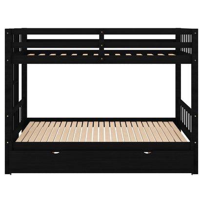 Twin over Pull-out Bunk Bed with Trundle, Espresso