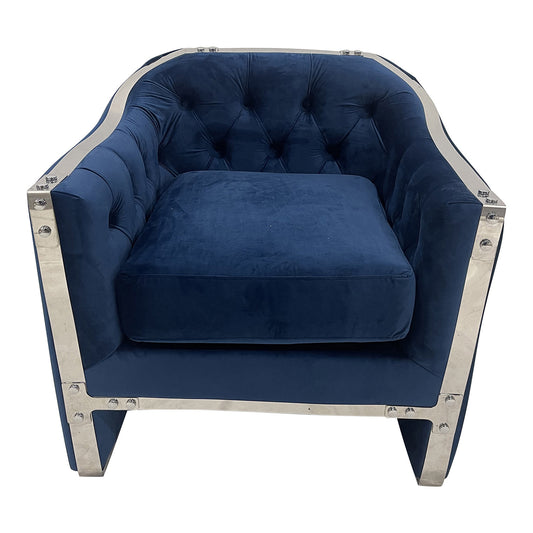 Navy and Silver Sofa Chair