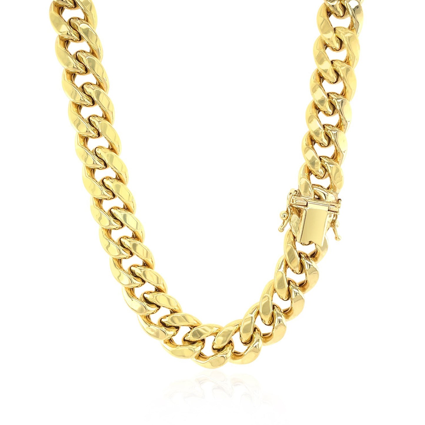 Yellow Gold Semi Solid Miami Cuban Chain