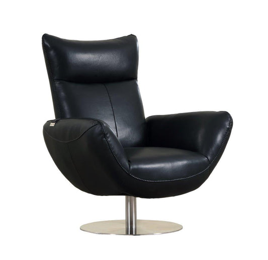 Global United 22" Modern Genuine Italian Leather Lounge Chair