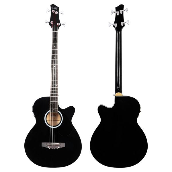 [Do Not Sell on Amazon] Glarry GMB101 4 string Electric Acoustic Bass Guitar w/ 4-Band Equalizer EQ-7545R Black