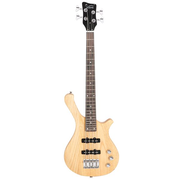 [Do Not Sell on AmazonGlarry GW101 36in Small Scale Electric Bass Guitar Suit With Mahogany Body SS Pickups, Guitar Bag, Strap, Cable Burlywood