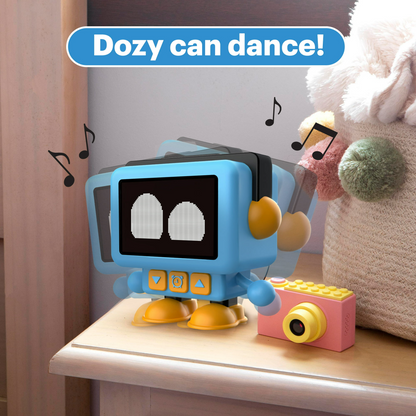 PocketTunes Dozy The Dancing Alarm Bot | Bluetooth Animated LCD Digital Children's Alarm Clock