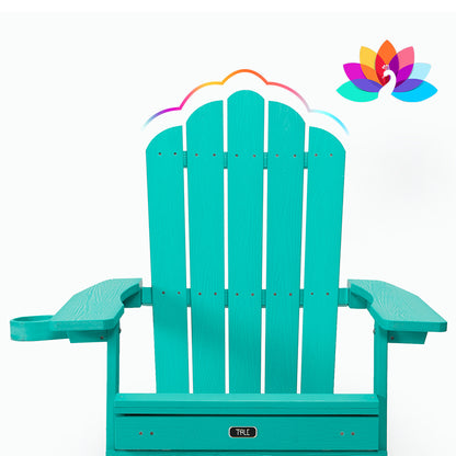 TALE Folding Adirondack Chair with Pullout Ottoman and Cup Holder