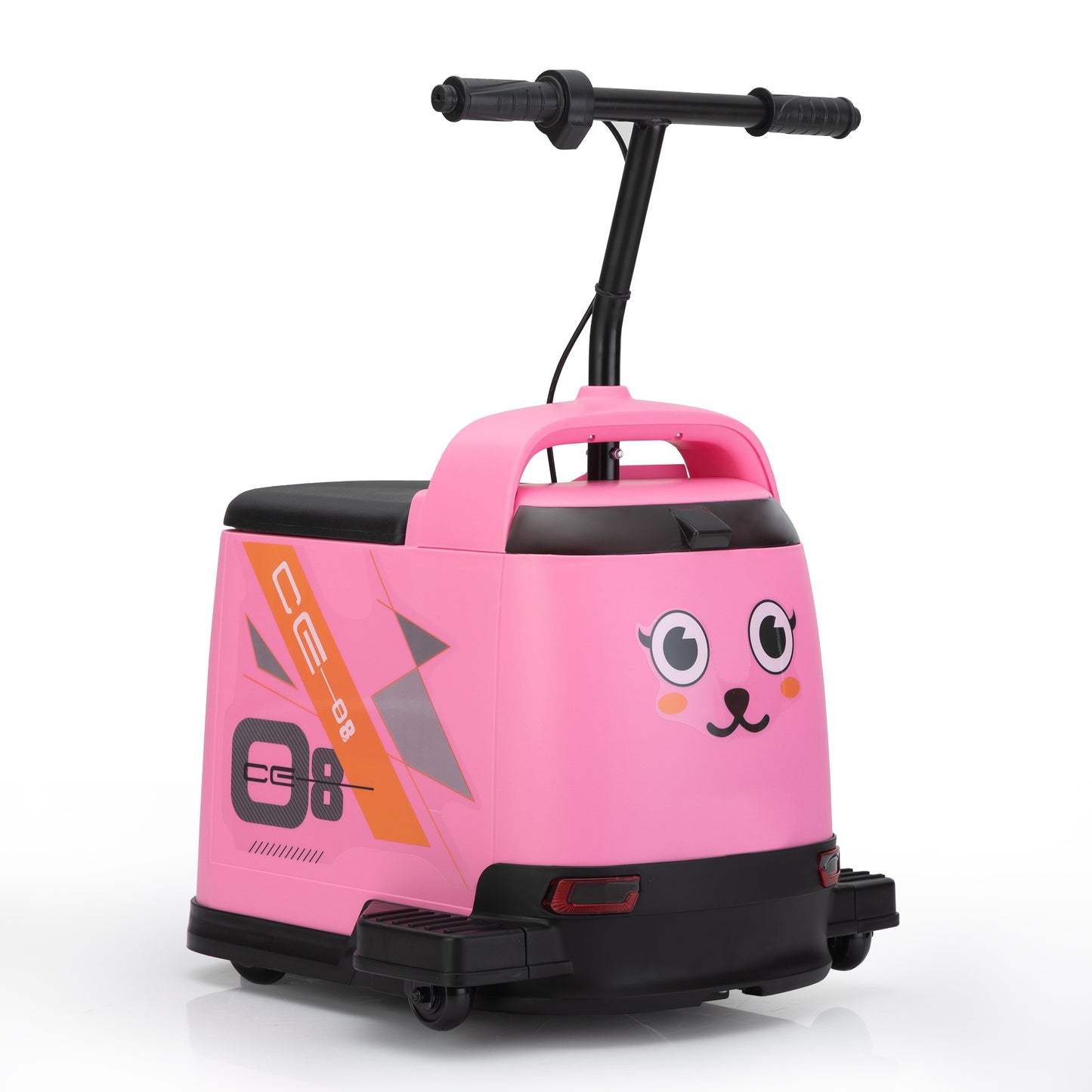 12V Kids Ride On Box, Electric Box Car with High-Low Speeds, Variable Speed Throttle, MP3, USB, Storage, Battery Powered Toy Gift for 8-12 Years Old, Pink + Black