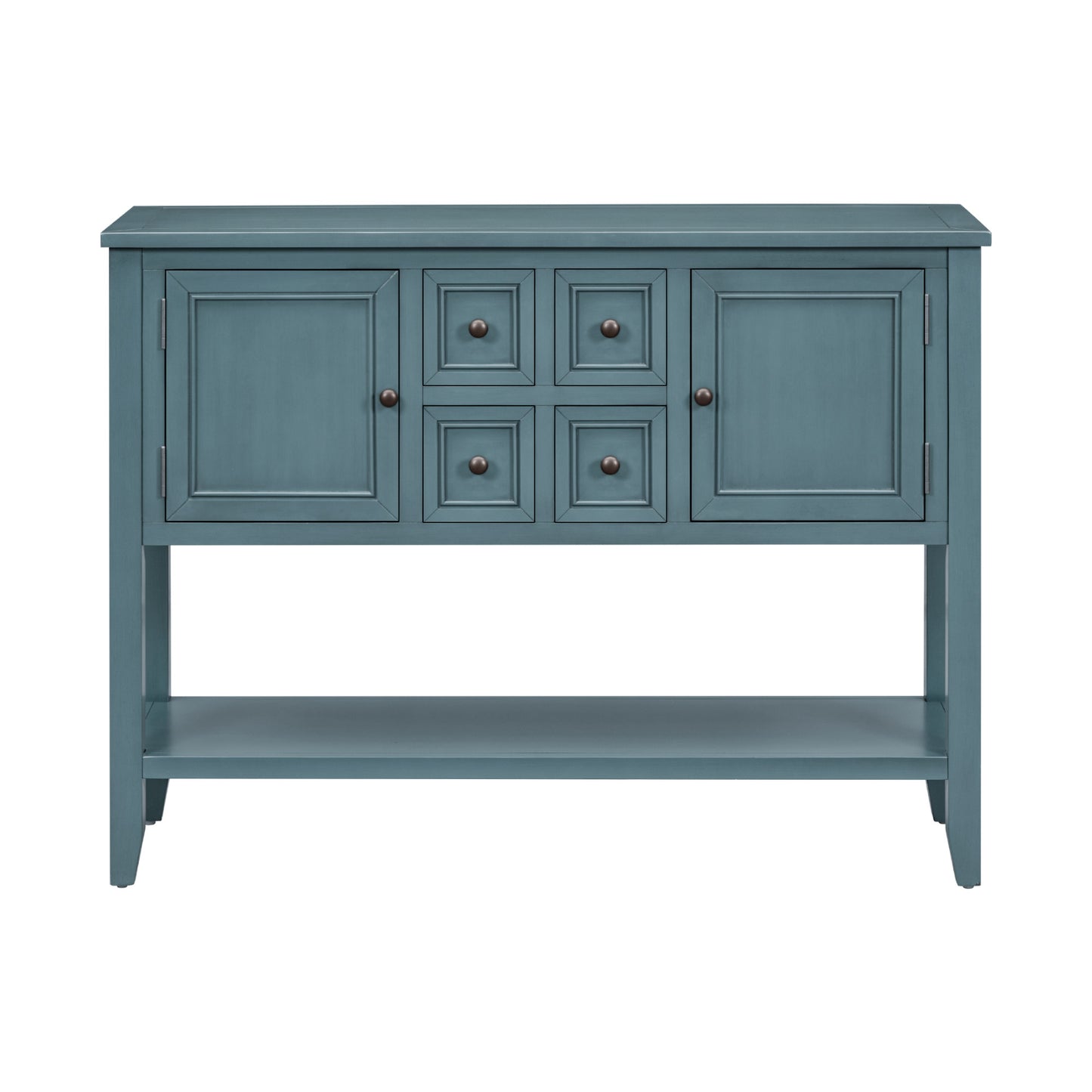 TREXM Cambridge Series Ample Storage Vintage Console Table with Four Small Drawers and Bottom Shelf for Living Rooms, Entrances and Kitchens (Dark Blue,OLD SKU: WF190263AAM)